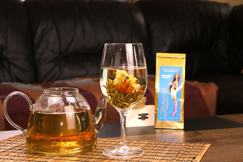 Virágzó tea rendelés Zahara zöld tea Tündérkosár