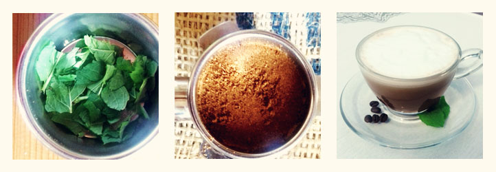 Mentás csokis cappuccino elkészítése - jegeskávé recept